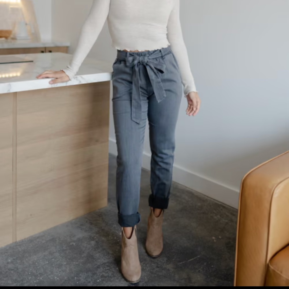 NWOT Sozy Jennifer Denim Pants | Grey XXL